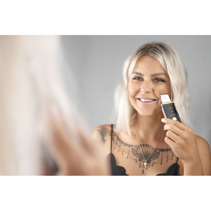Concept PO2060 - Cosmetic ultrasonic spatula PERFECT SKIN 3,5W/5V USB 500 mAh IPX6 svart