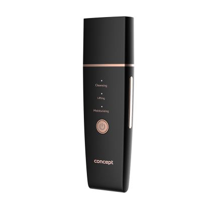 Concept PO2060 - Cosmetic ultrasonic spatula PERFECT SKIN 3,5W/5V USB 500 mAh IPX6 svart