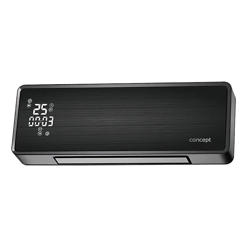 Concept QH4001 - Elektrisk värmare 1000/2000W IP22 svart + fjärrkontroll