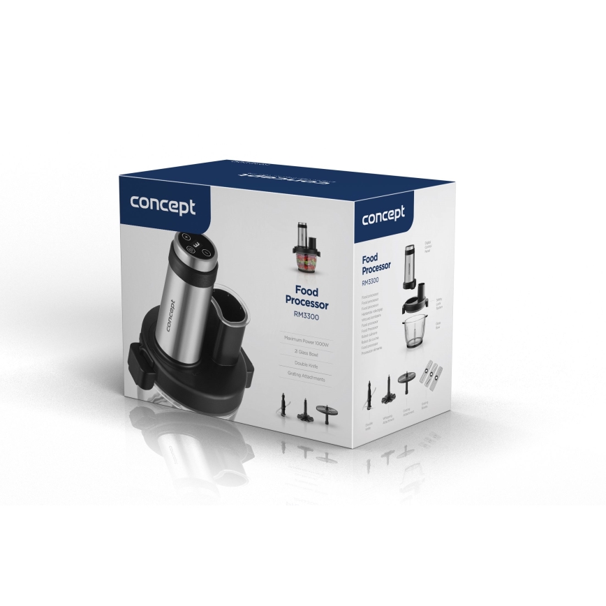 Concept RM3300 - Köksrobot med rivjärn 1000W/230V svart/rostfri