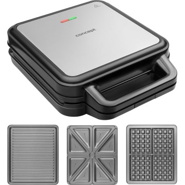 Concept SV3080 - Sandwich järn FAMILY 3i1 1200W/230V svart/rostfri