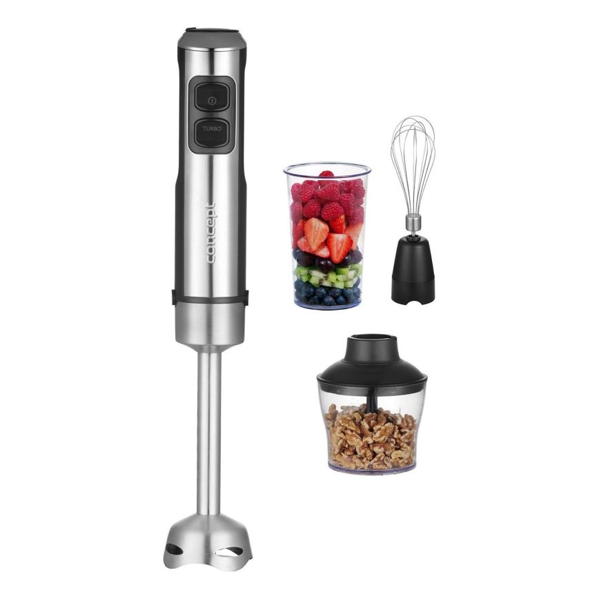 Concept TM5520 - Stavmixer med tillbehör 1500W/230V svart/rostfri