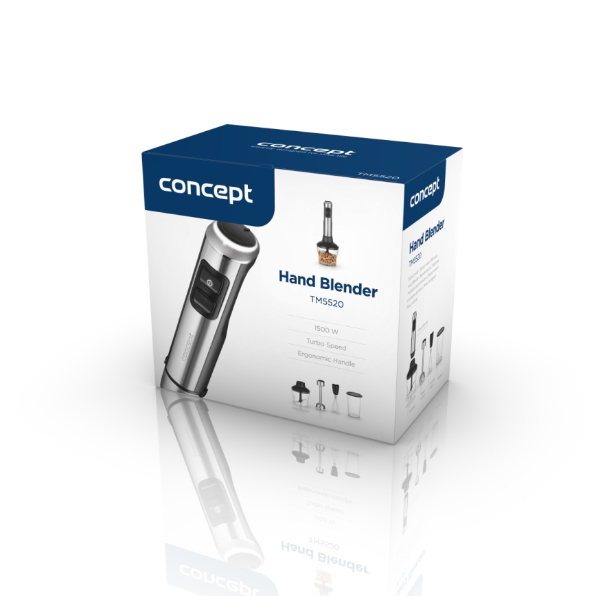 Concept TM5520 - Stavmixer med tillbehör 1500W/230V svart/rostfri