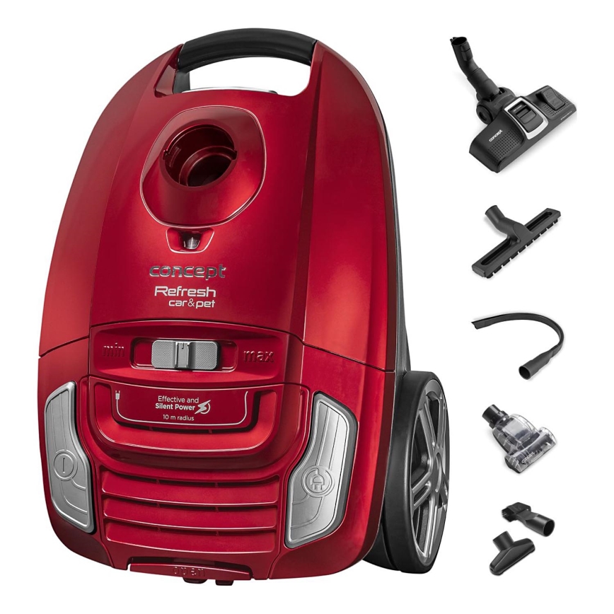 Concept VP8224 - Dammsugare med påse REFRESH CAR&PET 3,5 l 700W/230V röd