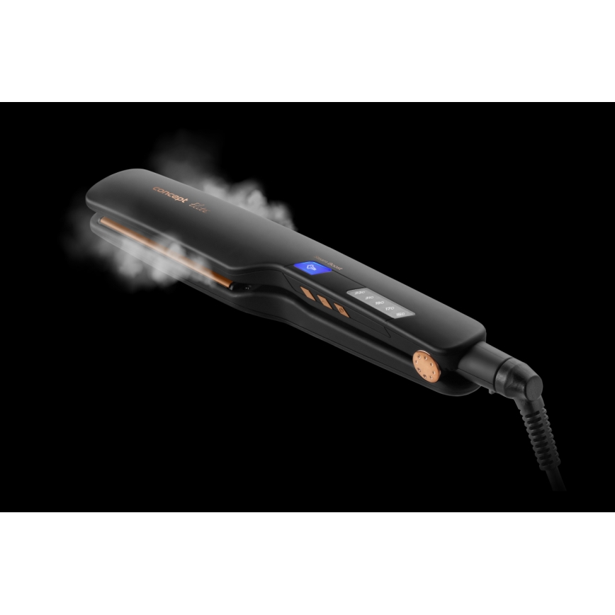 Concept VZ6010 - Steam hair straightener med LED display ELITE STEAM BOOST 54W/230V svart