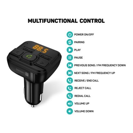 CONNECT IT CCC-8600-BK - FM-bilsändare med handsfree-funktion svart