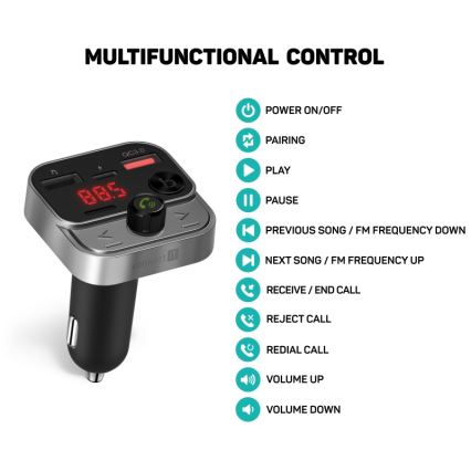 CONNECT IT CCC-8900-AN - FM-bilsändare med handsfree-funktion svart/silver