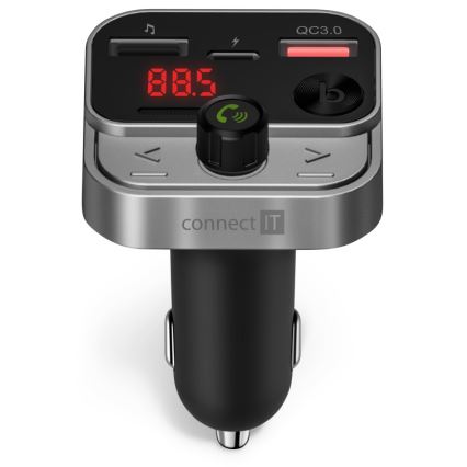 CONNECT IT CCC-8900-AN - FM-bilsändare med handsfree-funktion svart/silver
