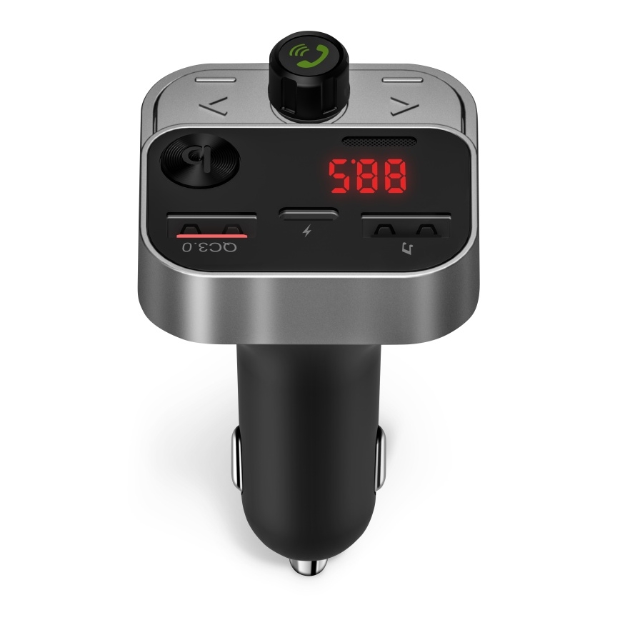 CONNECT IT CCC-8900-AN - FM-bilsändare med handsfree-funktion svart/silver