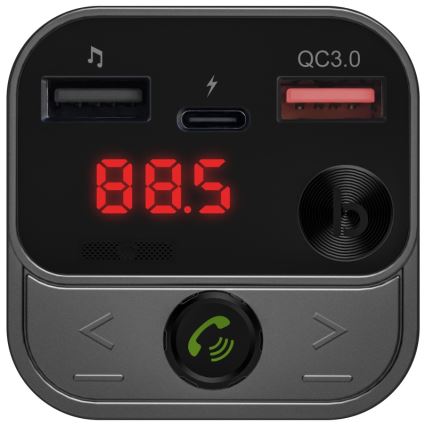CONNECT IT CCC-8900-AN - FM-bilsändare med handsfree-funktion svart/silver