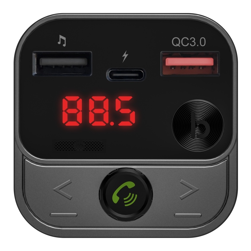 CONNECT IT CCC-8900-AN - FM-bilsändare med handsfree-funktion svart/silver