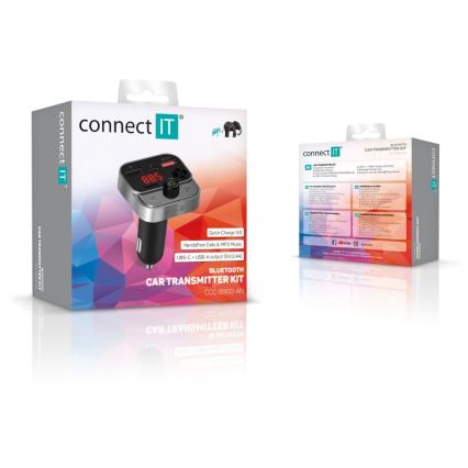 CONNECT IT CCC-8900-AN - FM-sändare för bil med handsfree-funktion svart/silver