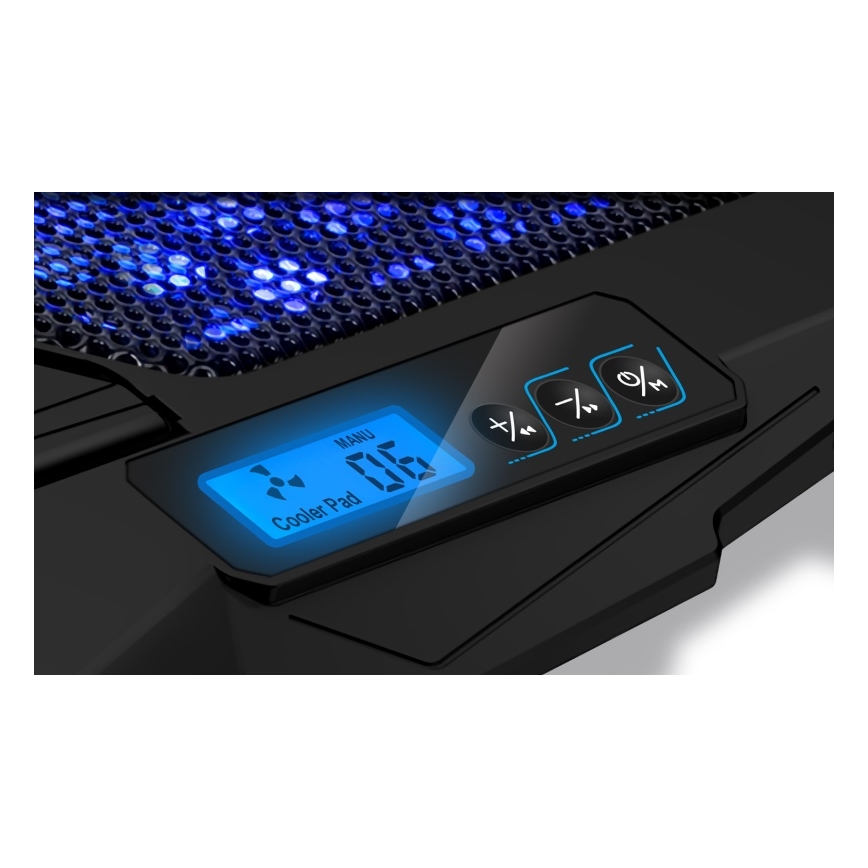 CONNECT IT CCP-2200-BK - Kylplatta för laptop 4x fläkt 2xUSB svart/blå