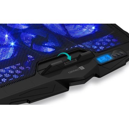 CONNECT IT CCP-2200-BK - Kylplatta för laptop 4x fläkt 2xUSB svart/blå