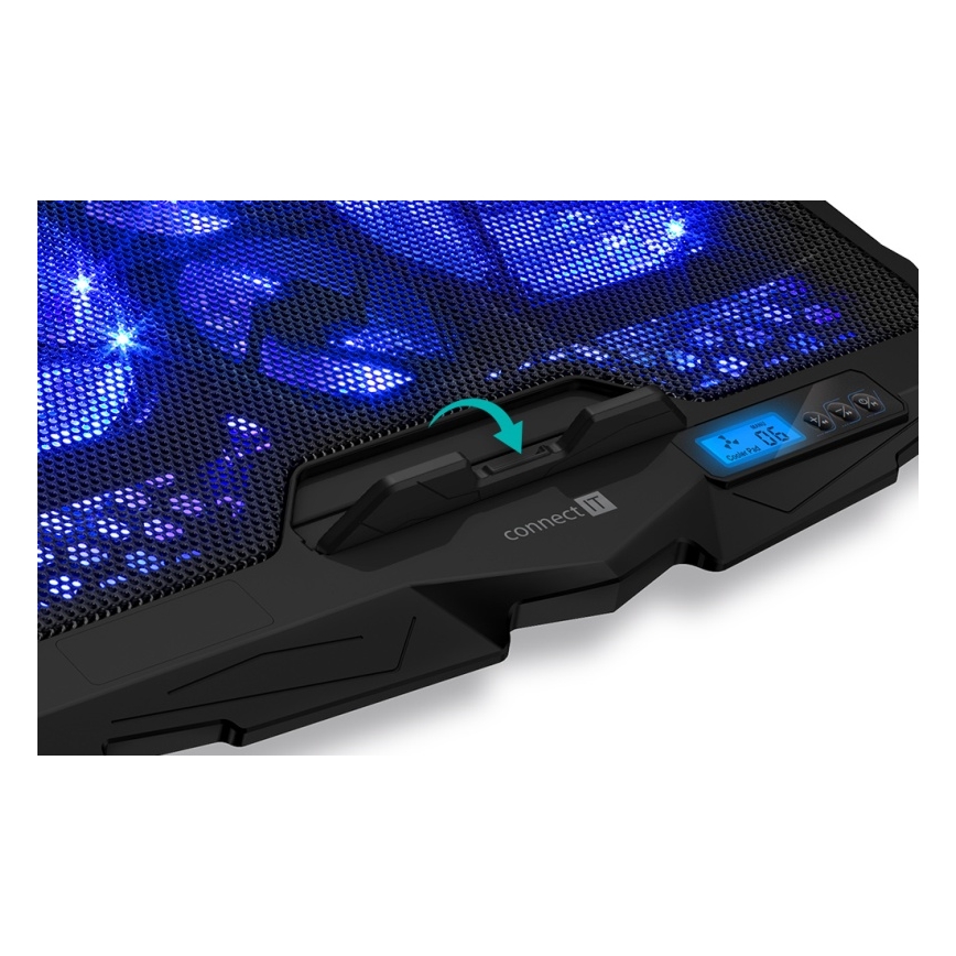 CONNECT IT CCP-2200-BK - Kylplatta för laptop 4x fläkt 2xUSB svart/blå