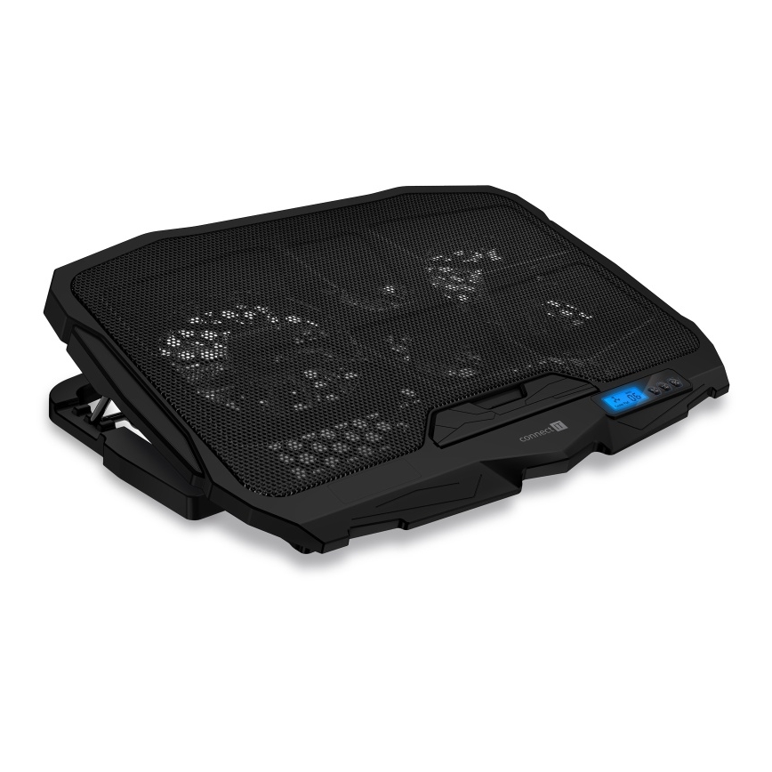 CONNECT IT CCP-2200-BK - Kylplatta för laptop 4x fläkt 2xUSB svart/blå
