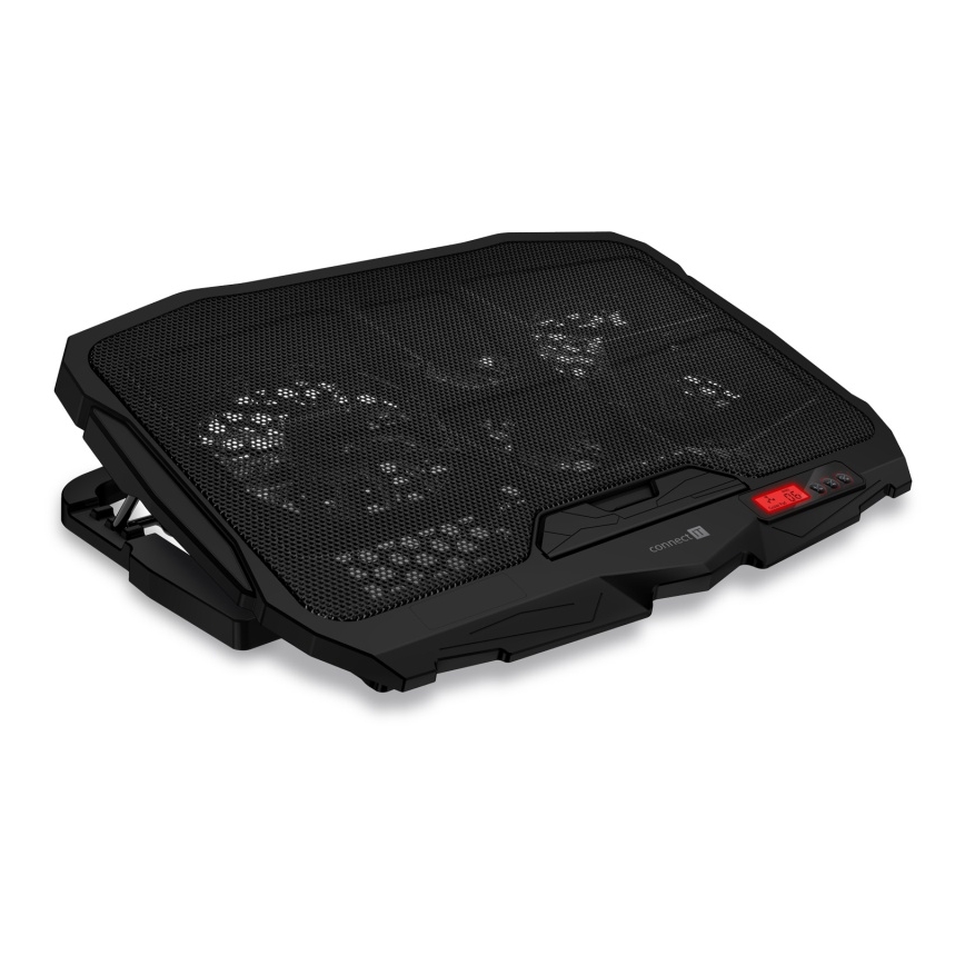 CONNECT IT CCP-2200-RD - Kylplatta för laptop 4x fläkt 2xUSB svart/röd