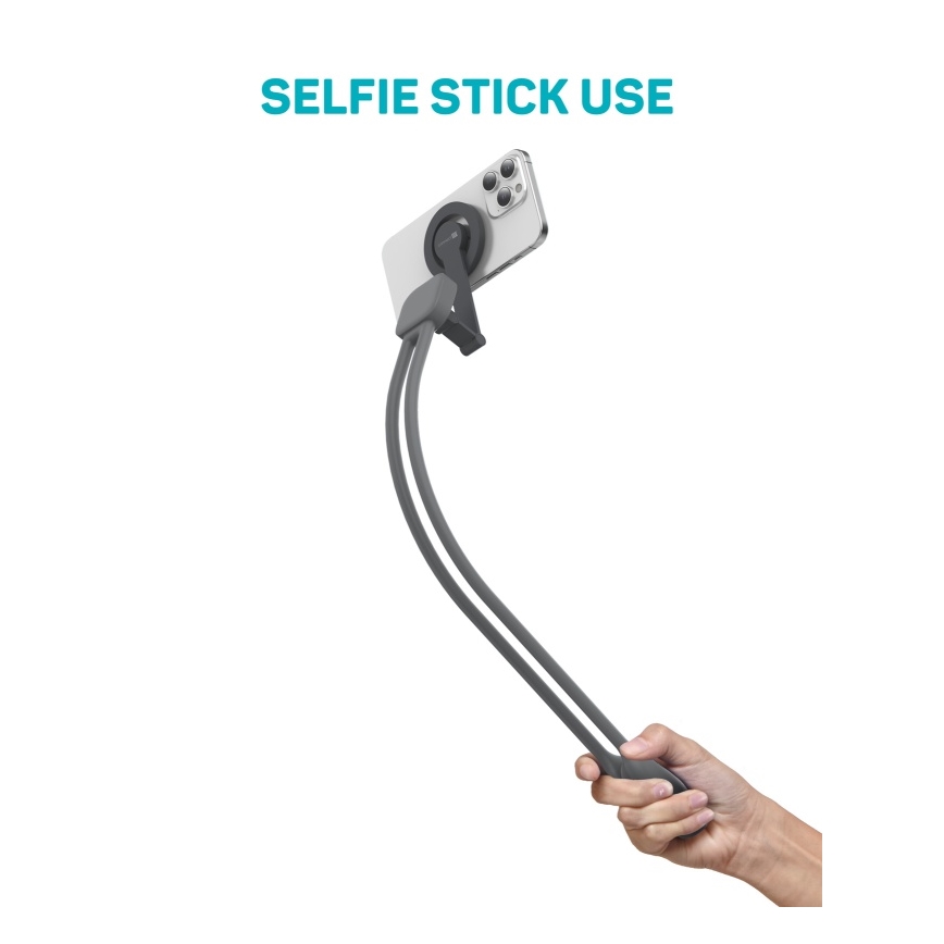 CONNECT IT CFF-6020-GY - Flexibel magnetisk halsbandshållare för MagSafe-telefoner