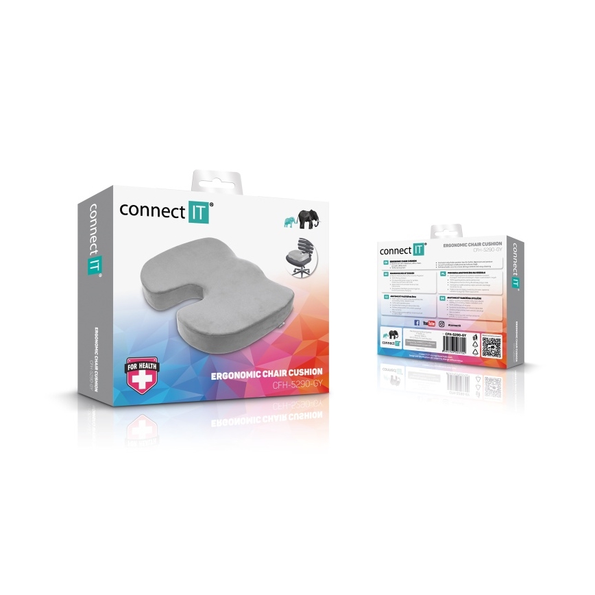 CONNECT IT CFH-5290-GY - Ergonomisk stoldyna grå