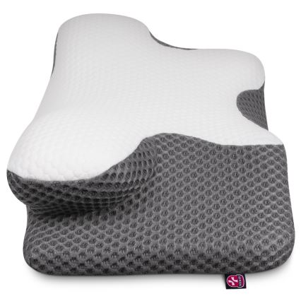 CONNECT IT CFH-6031-WH - Anatomiskt formad kudde Lyra vit/grå