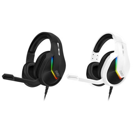CONNECT IT CHP-3595-BK - LED RGB Gaming hörlurar med sladd Med en mikrofon svart