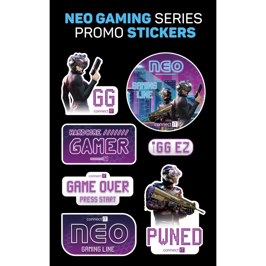 CONNECT IT CHP-3595-BK - LED RGB Gaming hörlurar med sladd Med en mikrofon svart
