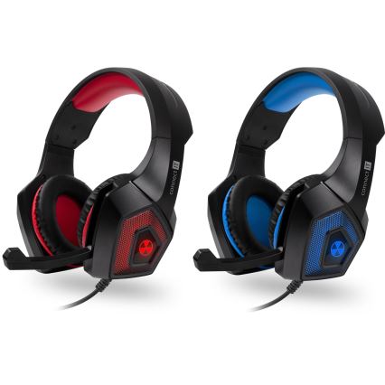 CONNECT IT CHP-5500-BL - LED Gaming hörlurar med sladd Med en mikrofon svart/blå