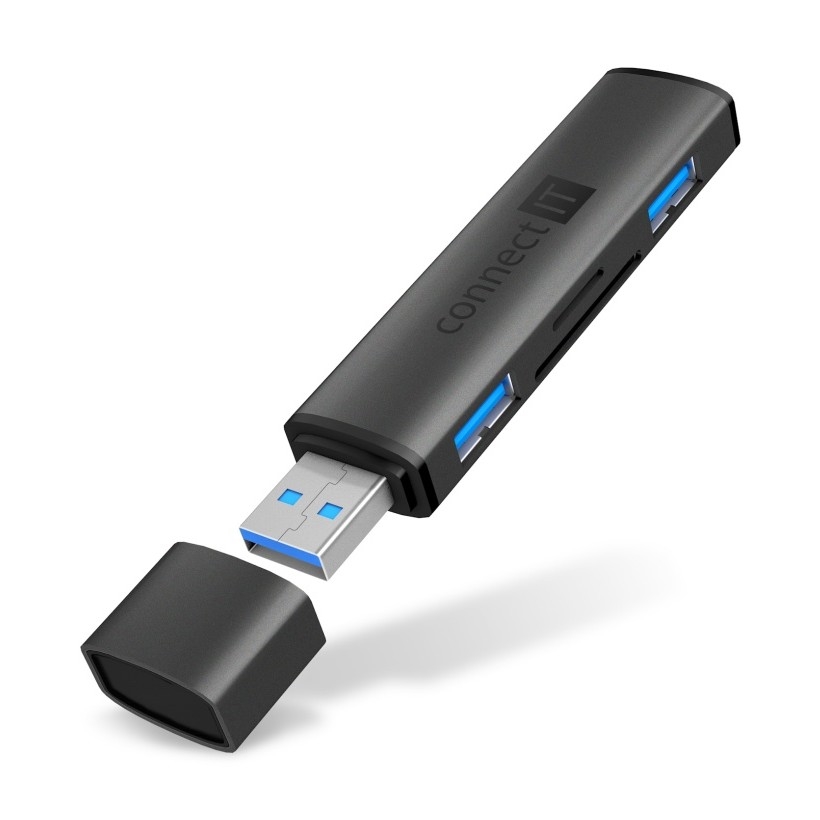 CONNECT IT CHU-4060-AN - USB-A hub med minneskortläsare 04.01.2001