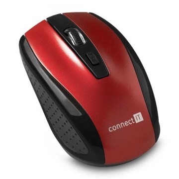 CONNECT IT CI-1224 - Trådlös mus 800/1200/1600 DPI 2xAAA svart/röd