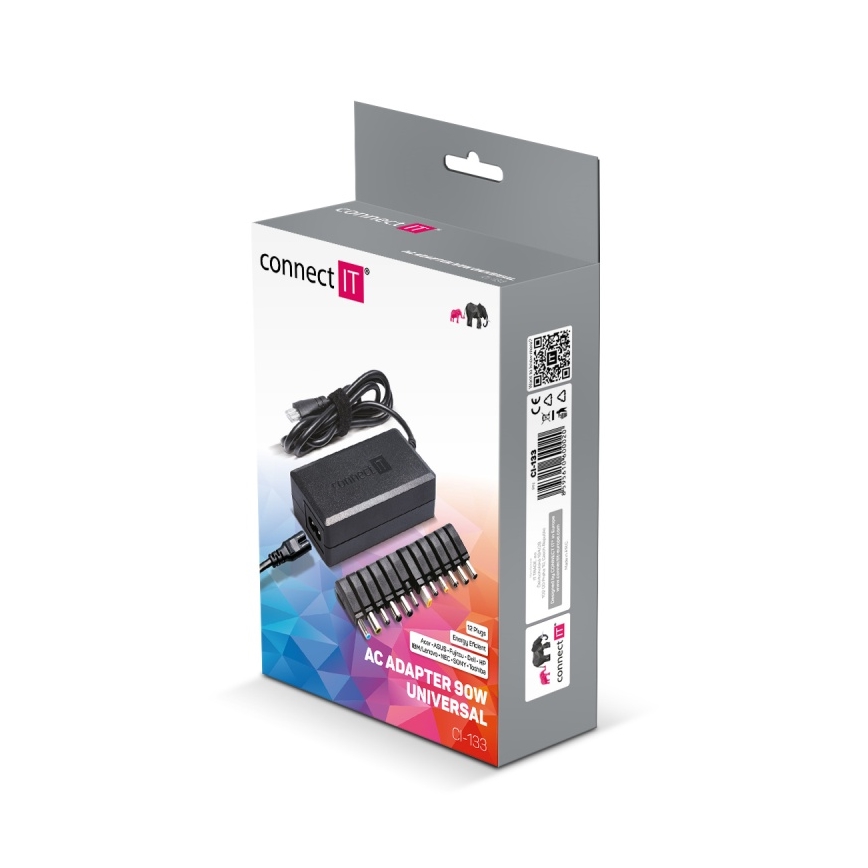 CONNECT IT CI-133 - Universalströmadapter för bärbara datorer 90W