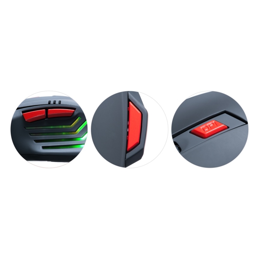 CONNECT IT CI-191 - LED gaming mus med sladd 800/1600/2400/3200 DPI svart