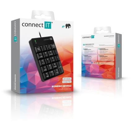 CONNECT IT CKB-0060-BK - Nummer tangentbord med sladd svart