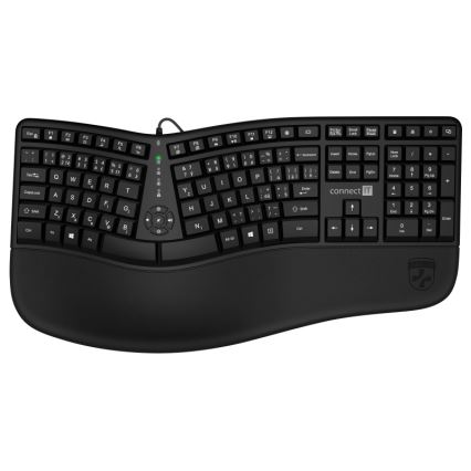 CONNECT IT CKB-2800-CS - Ergonomisk trådlöst tangentbord med lokalisering CZ/SK svart