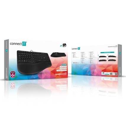 CONNECT IT CKB-2800-CS - Ergonomisk trådlöst tangentbord med lokalisering CZ/SK svart