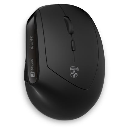 CONNECT IT CKM-6010-CS - Ergonomisk trådlöst tangentbord och mus 800/1200/1600/2400 DPI med lokalisering CZ/SK 1xAA + 2xAAA svart