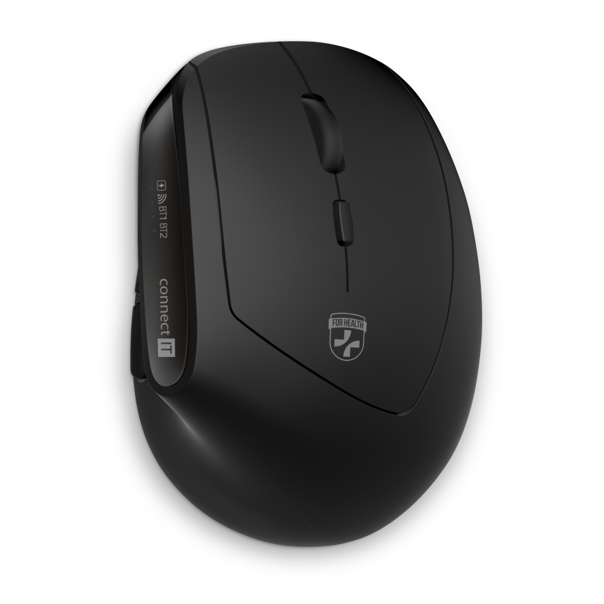CONNECT IT CKM-6010-CS - Ergonomisk trådlöst tangentbord och mus 800/1200/1600/2400 DPI med lokalisering CZ/SK 1xAA + 2xAAA svart