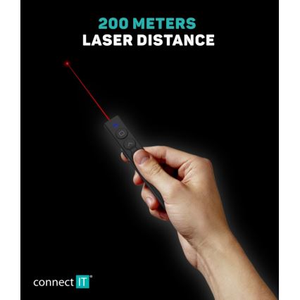 CONNECT IT CLP-2050-BK - Trådlös presentatör med laserpekare 1xAAA