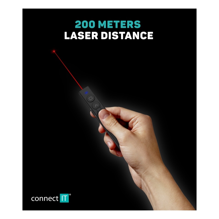 CONNECT IT CLP-2050-BK - Trådlös presentatör med laserpekare 1xAAA
