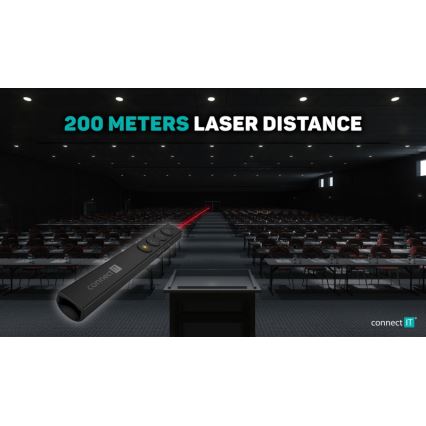 CONNECT IT CLP-2050-BK - Trådlös presentatör med laserpekare 1xAAA