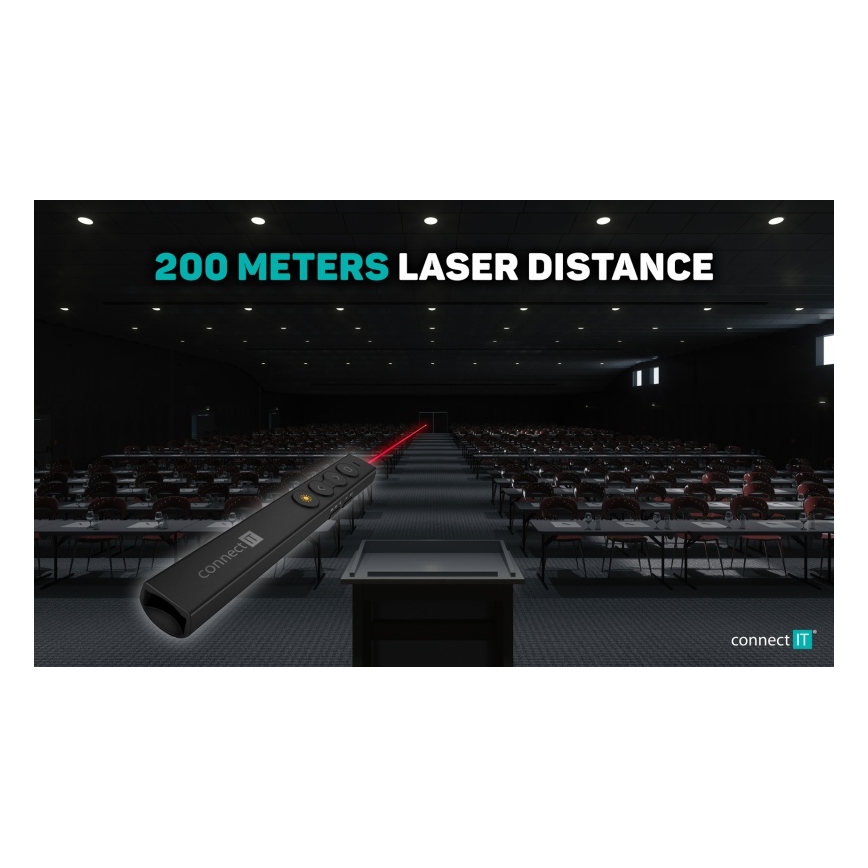 CONNECT IT CLP-2050-BK - Trådlös presentatör med laserpekare 1xAAA