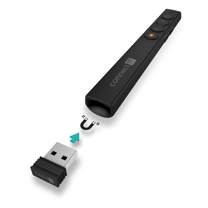 CONNECT IT CLP-2050-BK - Trådlös presentatör med laserpekare 1xAAA