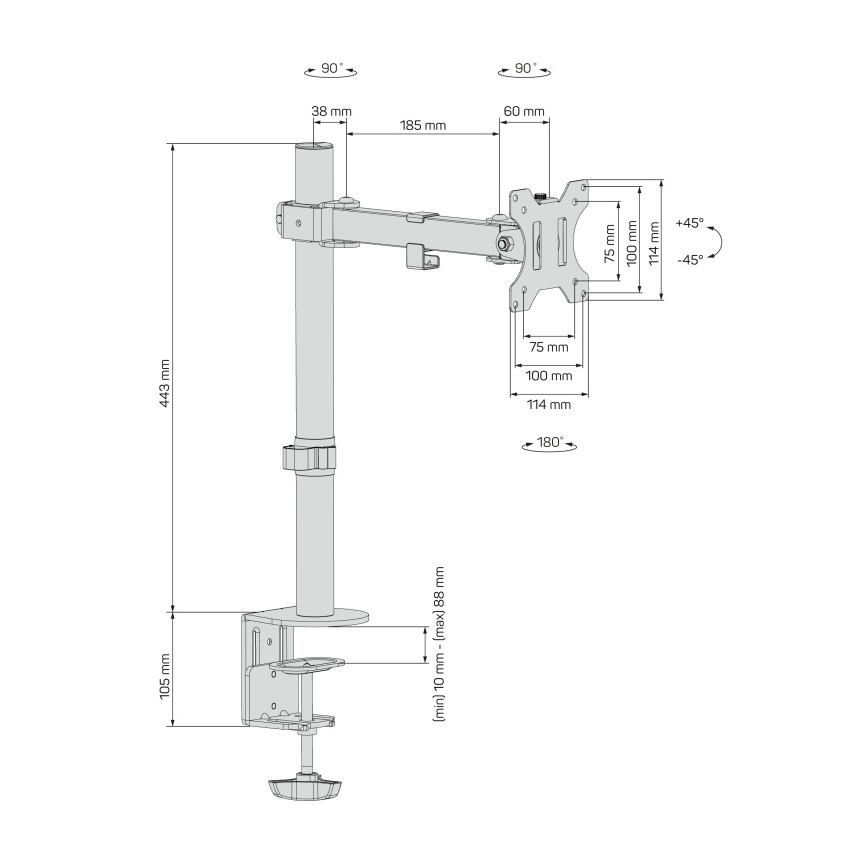 CONNECT IT CMF-3103-BK - Universalmonitorhållare 13-32” svart