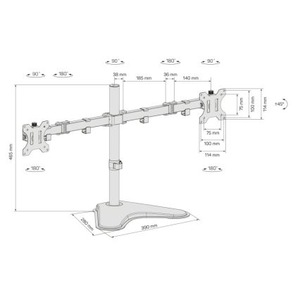 CONNECT IT CMF-3204-BK - Universalhållare för två bildskärmar 13-32” svart