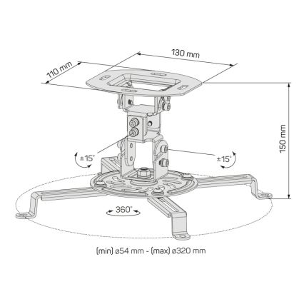 CONNECT IT CMF-6020-BK - Svart takfäste för projektor