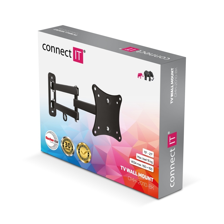 CONNECT IT CMH-2010-BK - Vägghållare för TV 13-27” svart