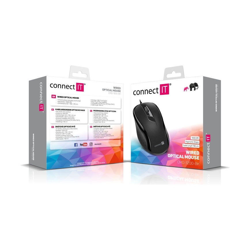CONNECT IT CMO-1200-BK - Vägghängd toalett 1000 DPI svart