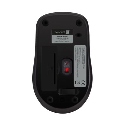 CONNECT IT CMO-2230-BK - Trådlös tyst mus MUTE 1200 DPI 1xAA svart