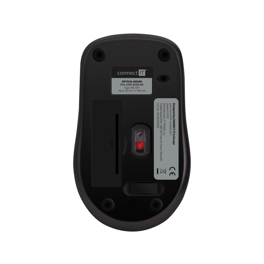 CONNECT IT CMO-2230-BK - Trådlös tyst mus MUTE 1200 DPI 1xAA svart