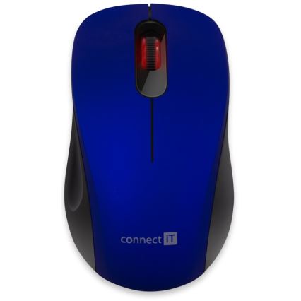 CONNECT IT CMO-2230-BL - Trådlös tyst mus MUTE 1200 DPI 1xAA svart/blå