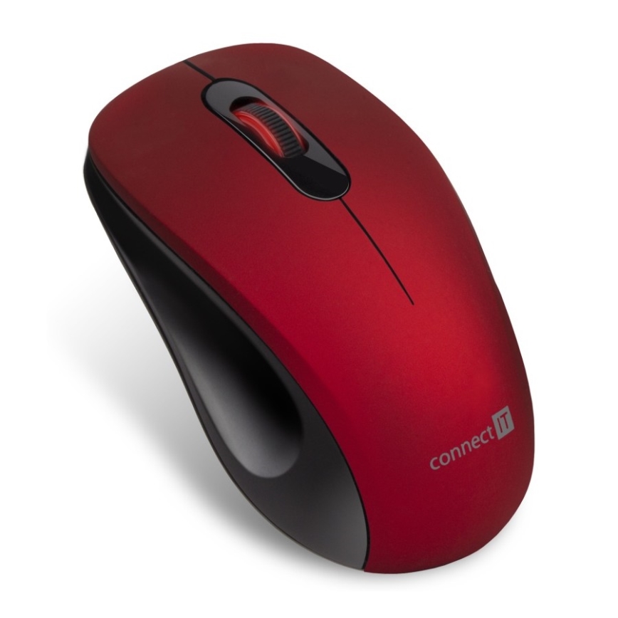 CONNECT IT CMO-2230-RD - Trådlös tyst mus MUTE 1200 DPI 1xAA svart/röd